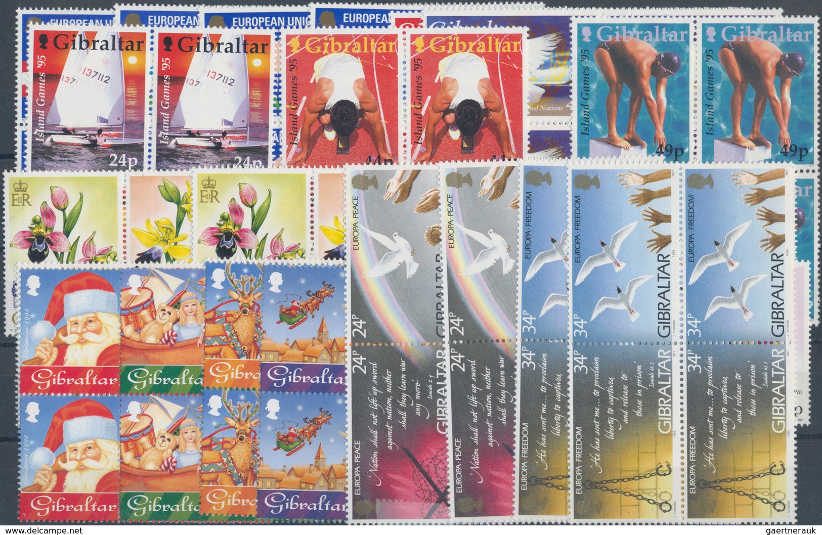 Gibraltar: 1993/1997, Accumulation In A Box With Plenty Of MNH Sets And Souvenir Sheets In Various Q - Gibraltar