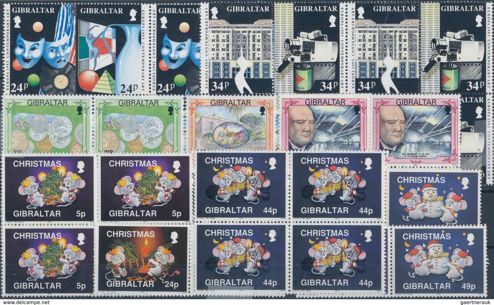 Gibraltar: 1993/1997, Accumulation In A Box With Plenty Of MNH Sets And Souvenir Sheets In Various Q - Gibraltar