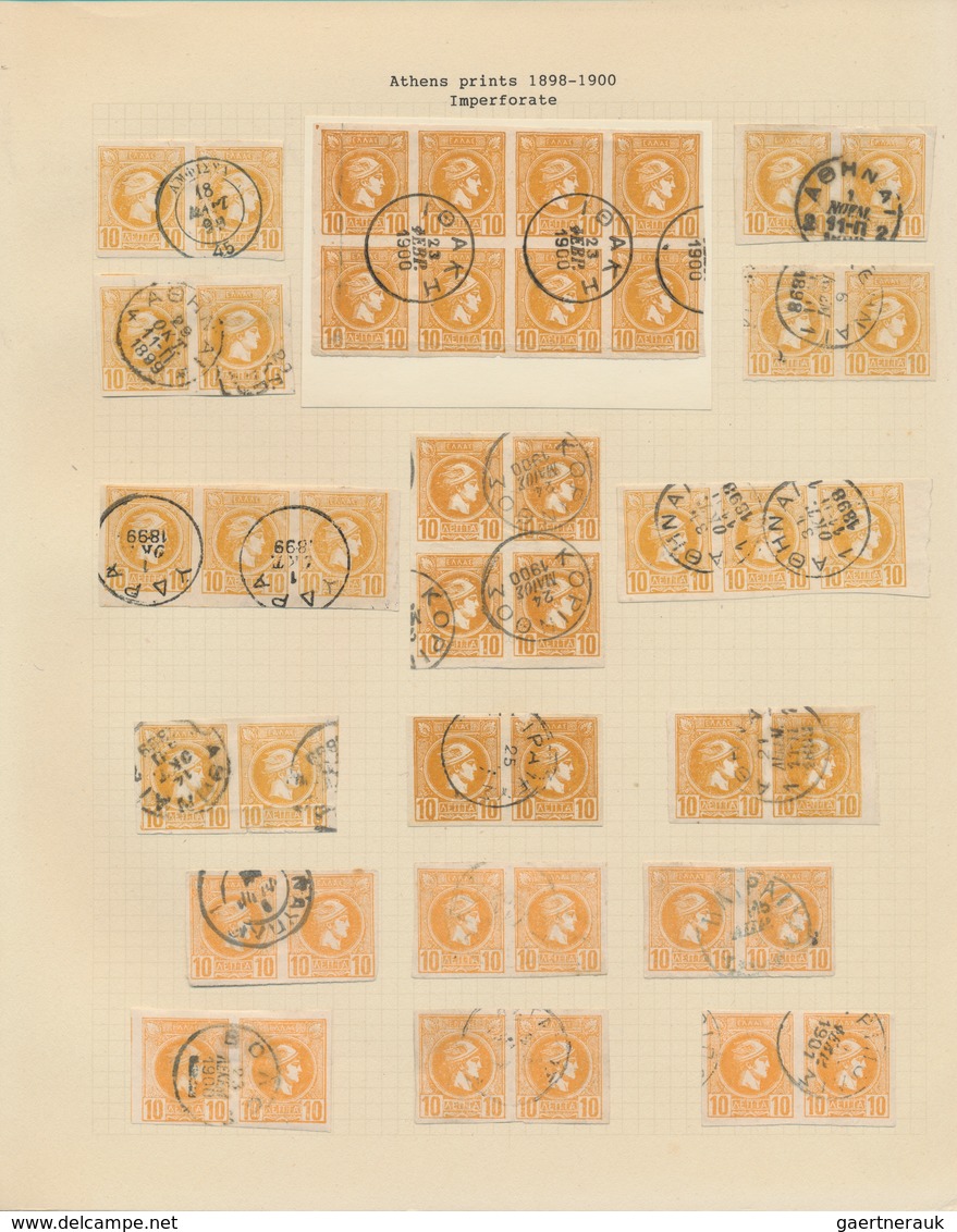Griechenland: 1886-1900, "SMALL HERMES HEADS" Comprehensive Collection On Over 50 Selfmade Album Pag - Used Stamps