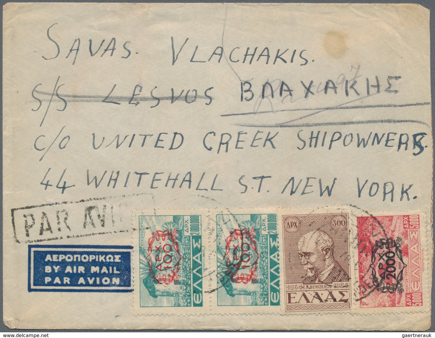 Griechenland: 1895/1946, Lot Of 21 Commercial Covers, Mainly 1930s/1940s, Incl. Registered, Consored - Oblitérés