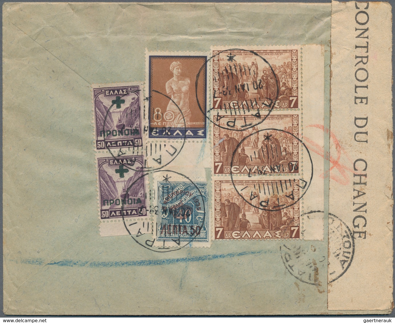 Griechenland: 1895/1946, Lot Of 21 Commercial Covers, Mainly 1930s/1940s, Incl. Registered, Consored - Gebruikt