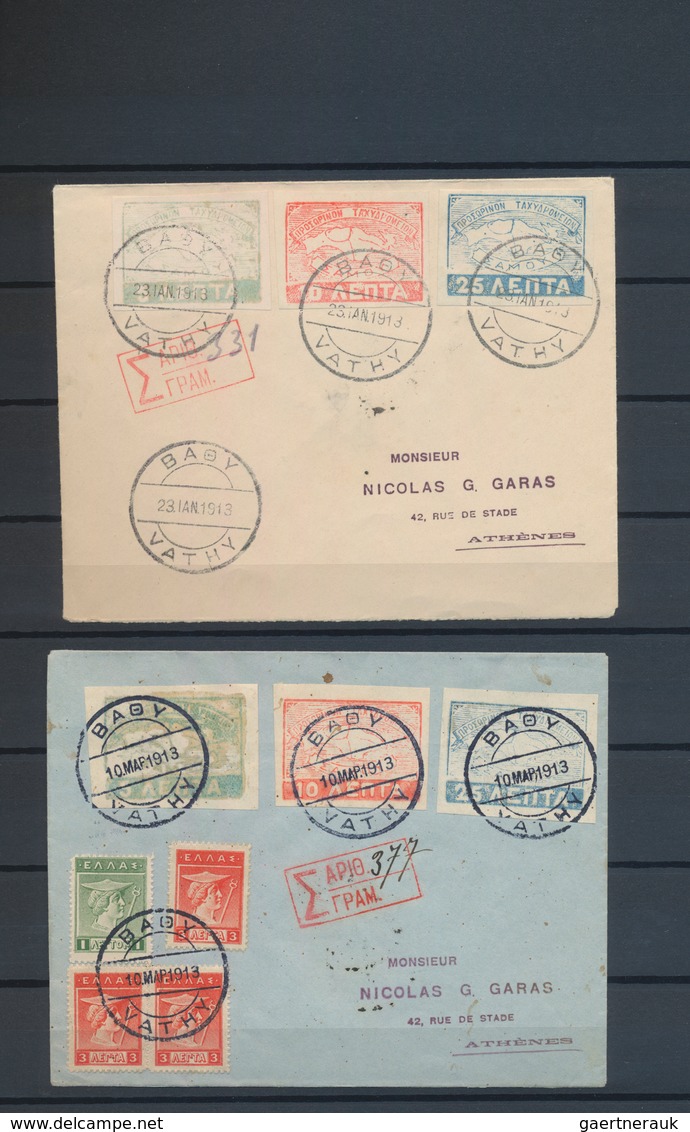 Griechenland: 1898-1945 ca., "GREECE LOCALS & LEVANT POST OFFICES" Specialized collection in album c