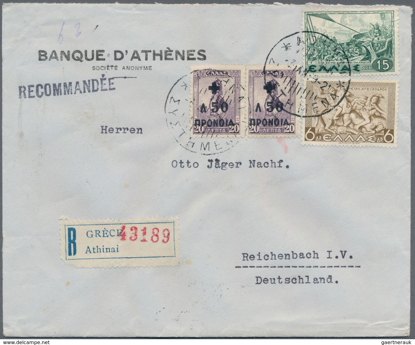 Griechenland: 1930/50 Small Stock Of Approx. 120 Covers, With Registered Mail, Censorship, Incl. Dou - Gebraucht