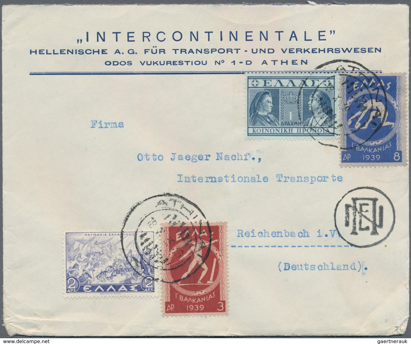 Griechenland: 1930/50 Small Stock Of Approx. 120 Covers, With Registered Mail, Censorship, Incl. Dou - Oblitérés