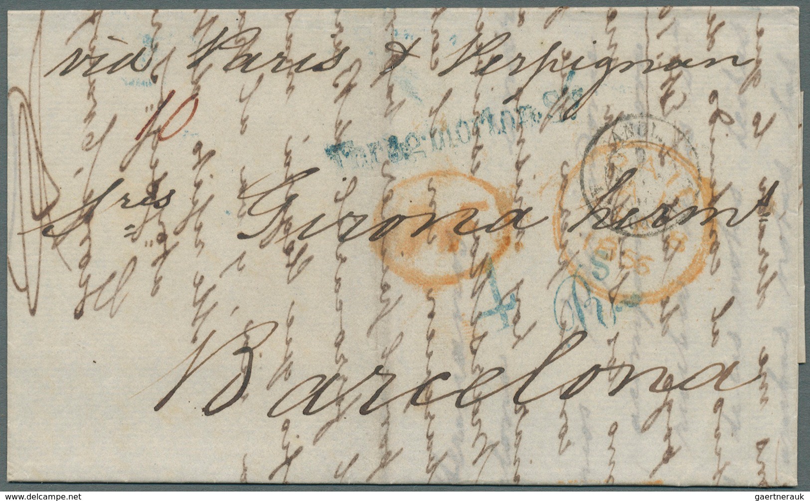 Großbritannien - Vorphilatelie: 1791/1850 ca., 360 early covers with a great variety of cancellation