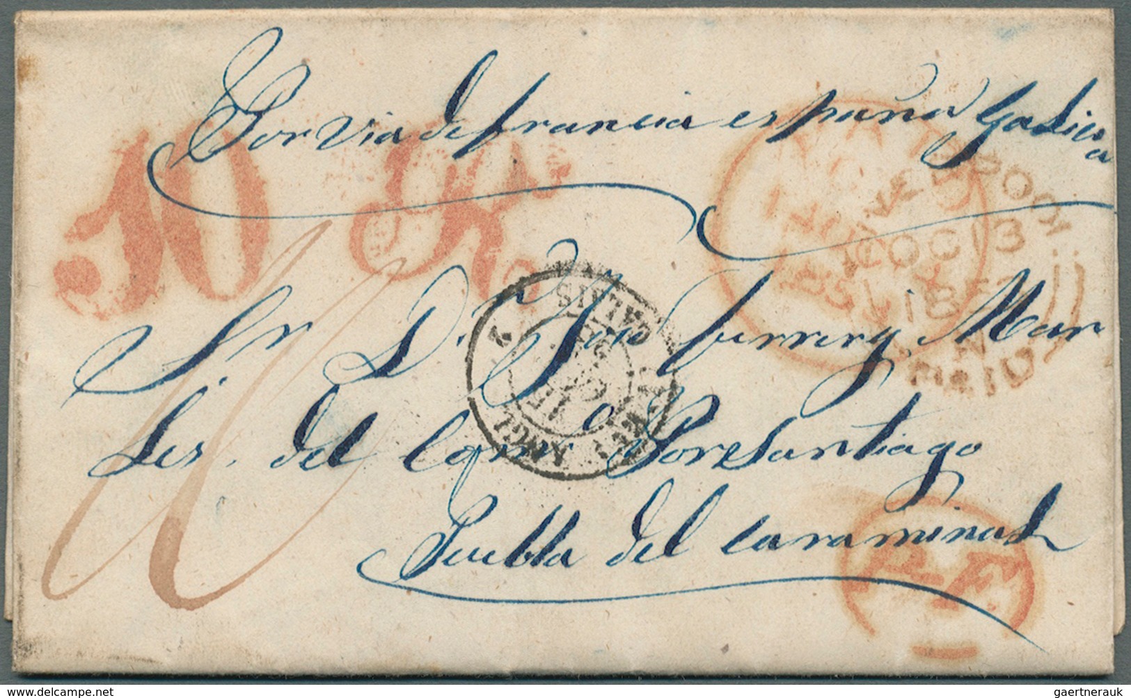 Großbritannien - Vorphilatelie: 1791/1850 ca., 360 early covers with a great variety of cancellation