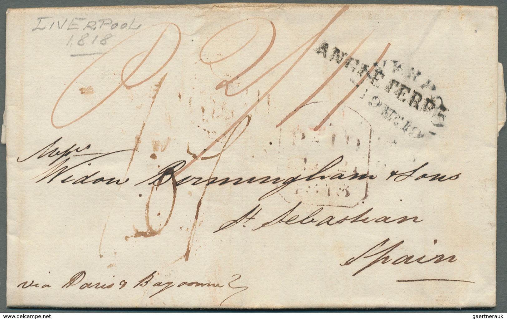 Großbritannien - Vorphilatelie: 1791/1850 ca., 360 early covers with a great variety of cancellation