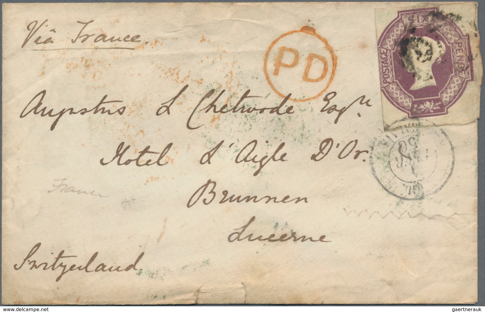 Großbritannien: 1845/1856, "Postal Rates And Routes Great Britain To Switzerland": 8 Letters Mostly - Autres & Non Classés