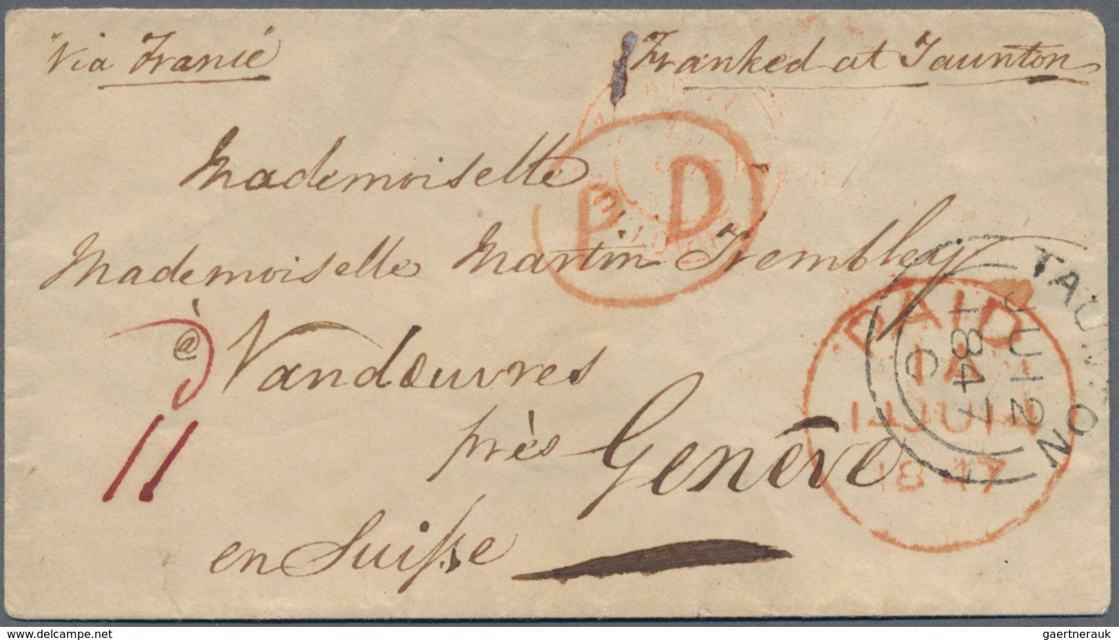 Großbritannien: 1845/1856, "Postal Rates And Routes Great Britain To Switzerland": 8 Letters Mostly - Sonstige & Ohne Zuordnung