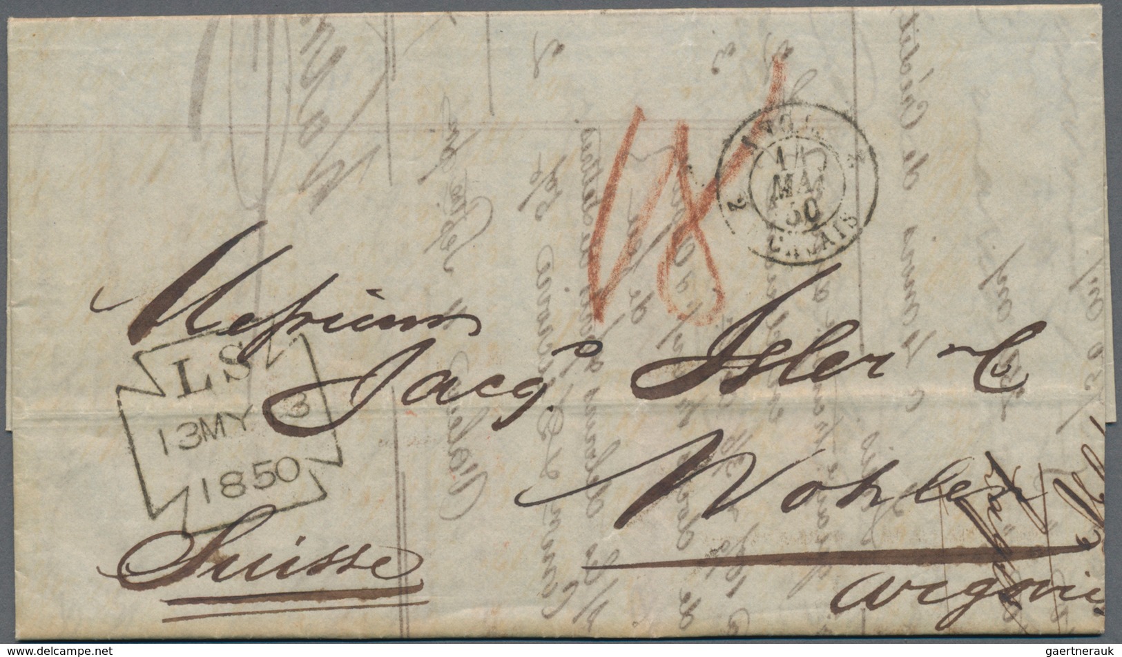 Großbritannien: 1845/1856, "Postal Rates And Routes Great Britain To Switzerland": 8 Letters Mostly - Autres & Non Classés