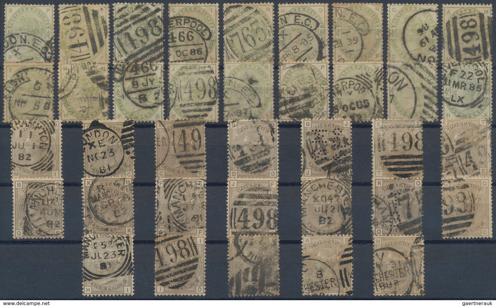 Großbritannien: 1850/1940 (ca.), Mainly Up To 1910, Used And Mint Accumulation On Stockcards With Pl - Otros & Sin Clasificación