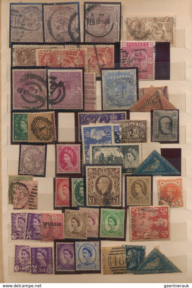 Großbritannien: 1855/1970 (ca.), Mainly Used Accumulation In An Old Stockbook Beginning With Many QV - Autres & Non Classés