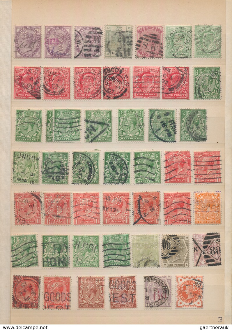 Großbritannien: 1900/1980 (ca.), Comprehensive Accumulation Of Apprx. 1.100 PERFINS From Some QV, Ma - Andere & Zonder Classificatie