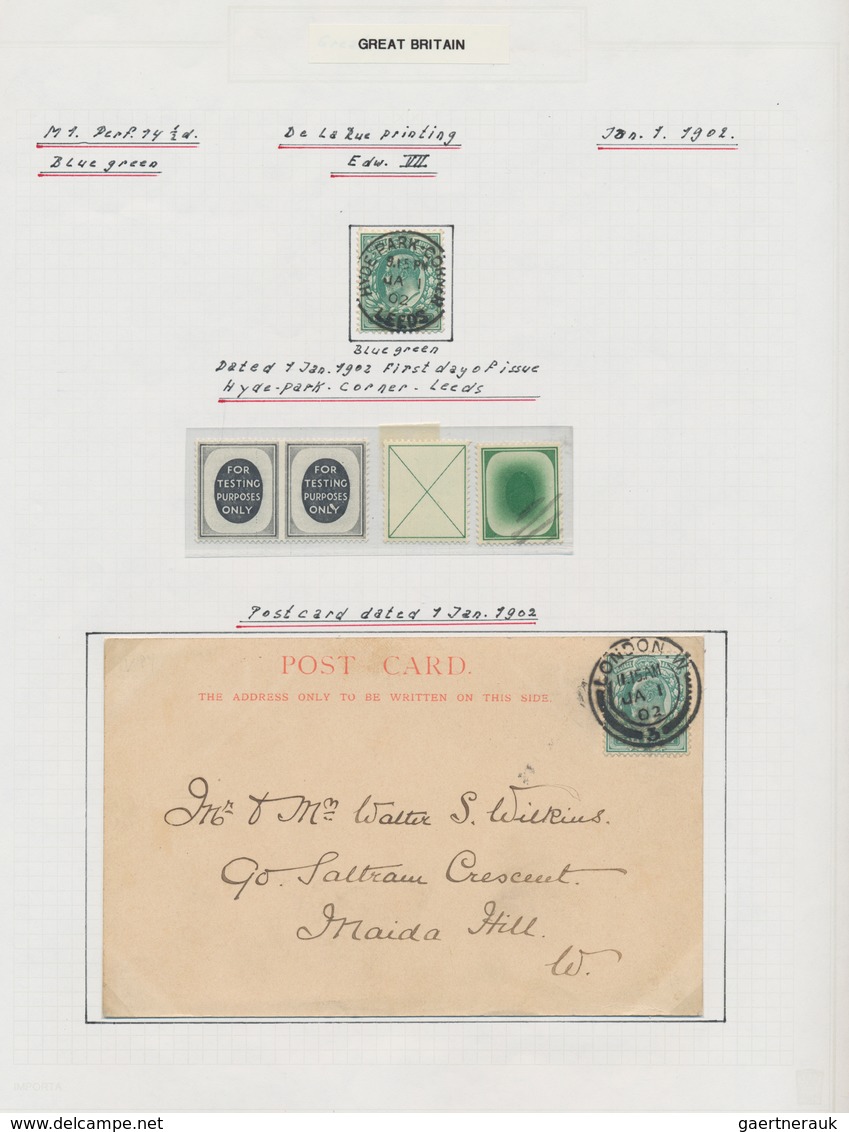 Großbritannien: 1902/1911, King Edward VII., Excessively Specialised Collection Of Apprx. 1.460 Stam - Autres & Non Classés