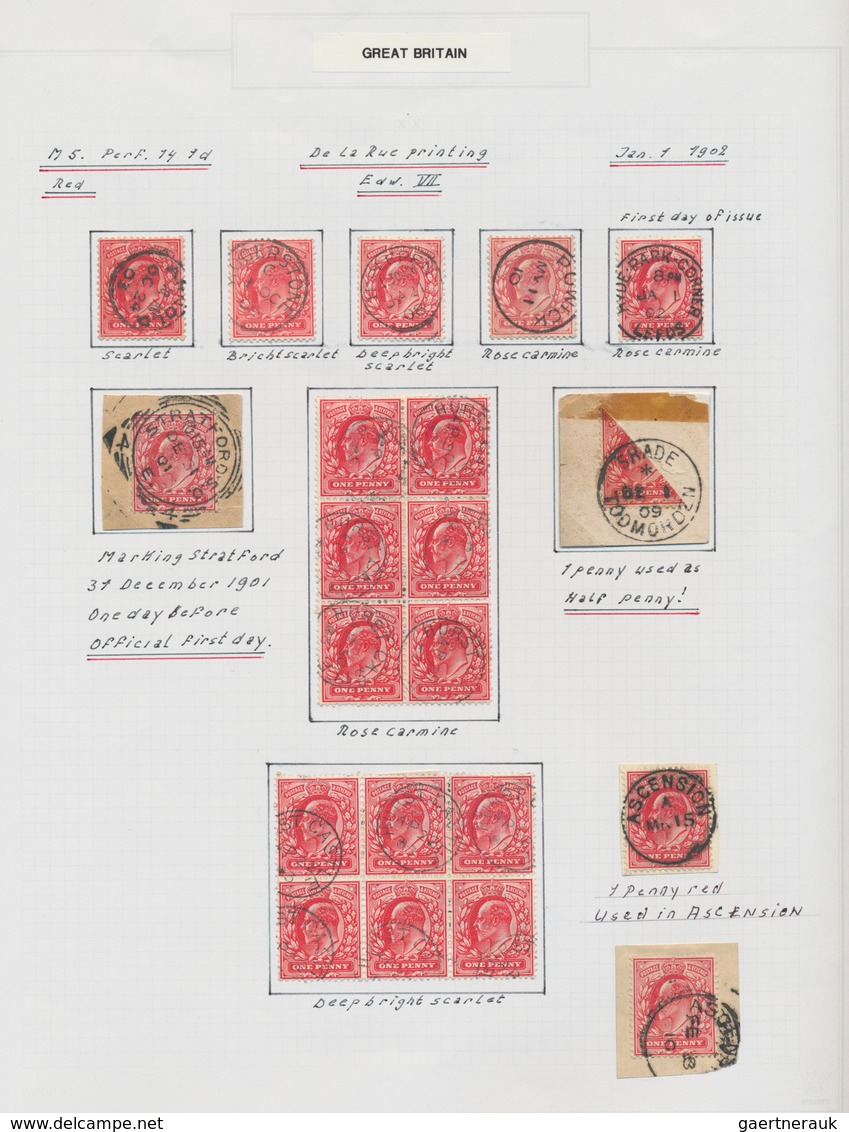 Großbritannien: 1902/1911, King Edward VII., excessively specialised collection of apprx. 1.460 stam