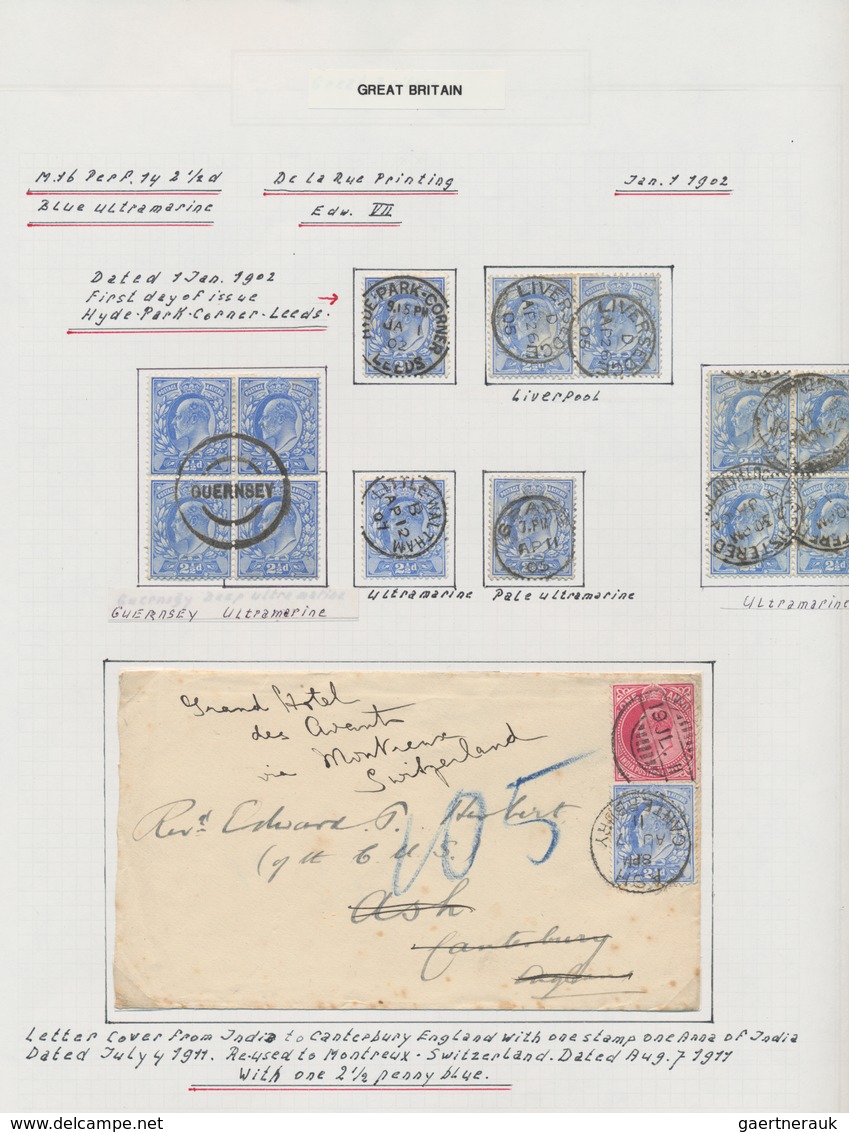 Großbritannien: 1902/1911, King Edward VII., excessively specialised collection of apprx. 1.460 stam