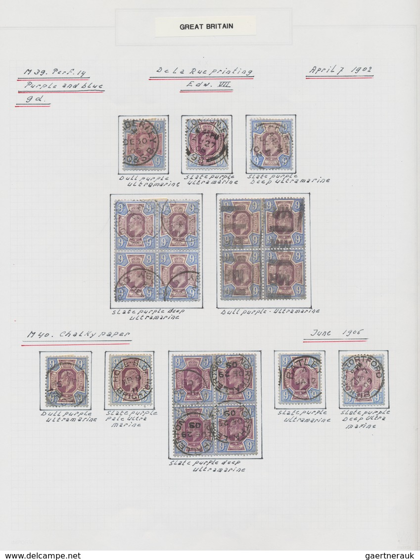 Großbritannien: 1902/1911, King Edward VII., excessively specialised collection of apprx. 1.460 stam