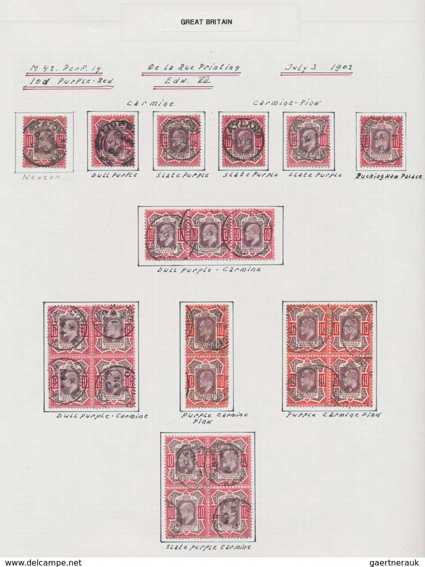 Großbritannien: 1902/1911, King Edward VII., excessively specialised collection of apprx. 1.460 stam