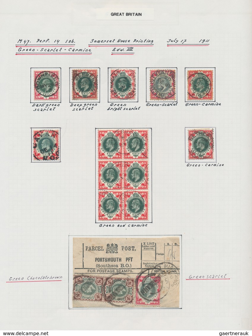 Großbritannien: 1902/1911, King Edward VII., excessively specialised collection of apprx. 1.460 stam