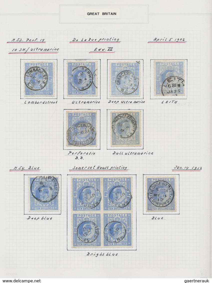 Großbritannien: 1902/1911, King Edward VII., excessively specialised collection of apprx. 1.460 stam