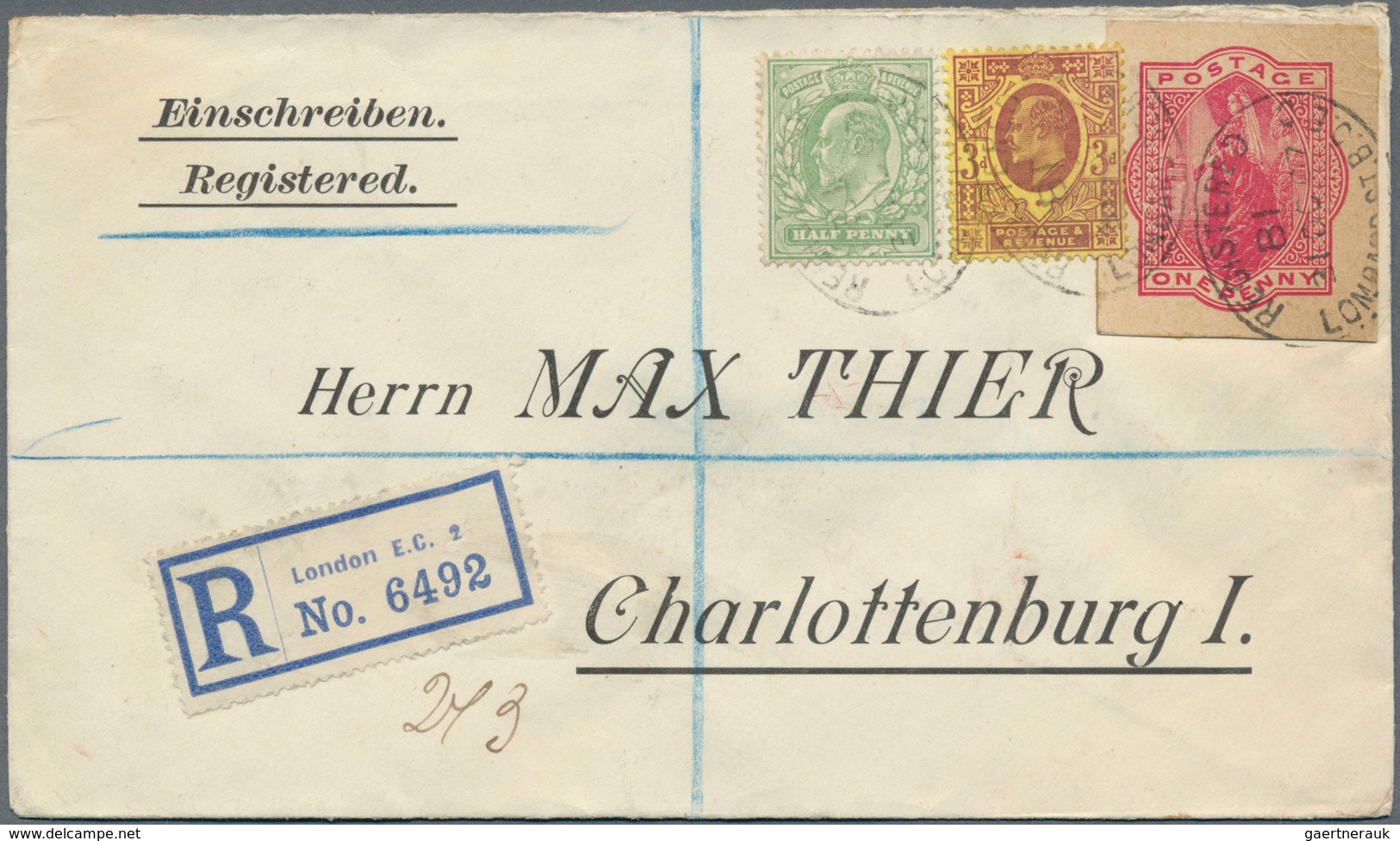 Großbritannien: 1905/1914. Interesting Collection Containing 30 Registered Letters, But One, Each Fr - Andere & Zonder Classificatie