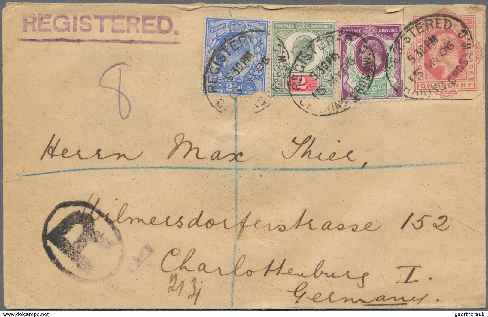 Großbritannien: 1905/1914. Interesting Collection Containing 30 Registered Letters, But One, Each Fr - Otros & Sin Clasificación