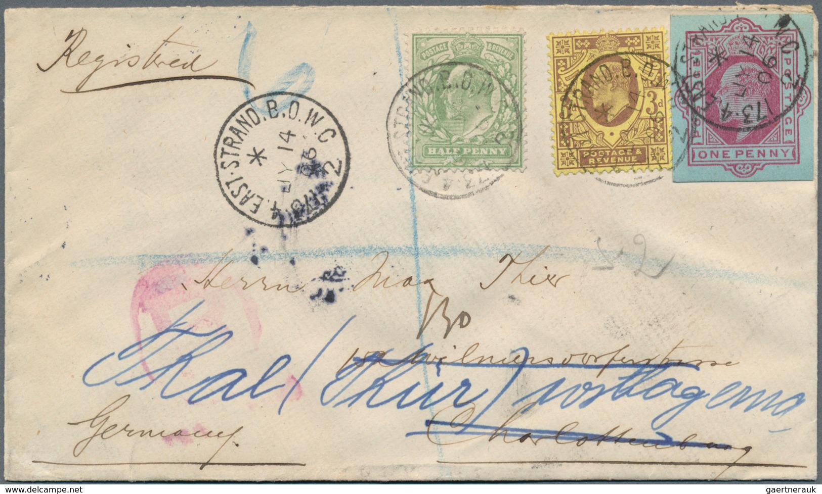 Großbritannien: 1905/1914. Interesting collection containing 30 registered letters, but one, each fr