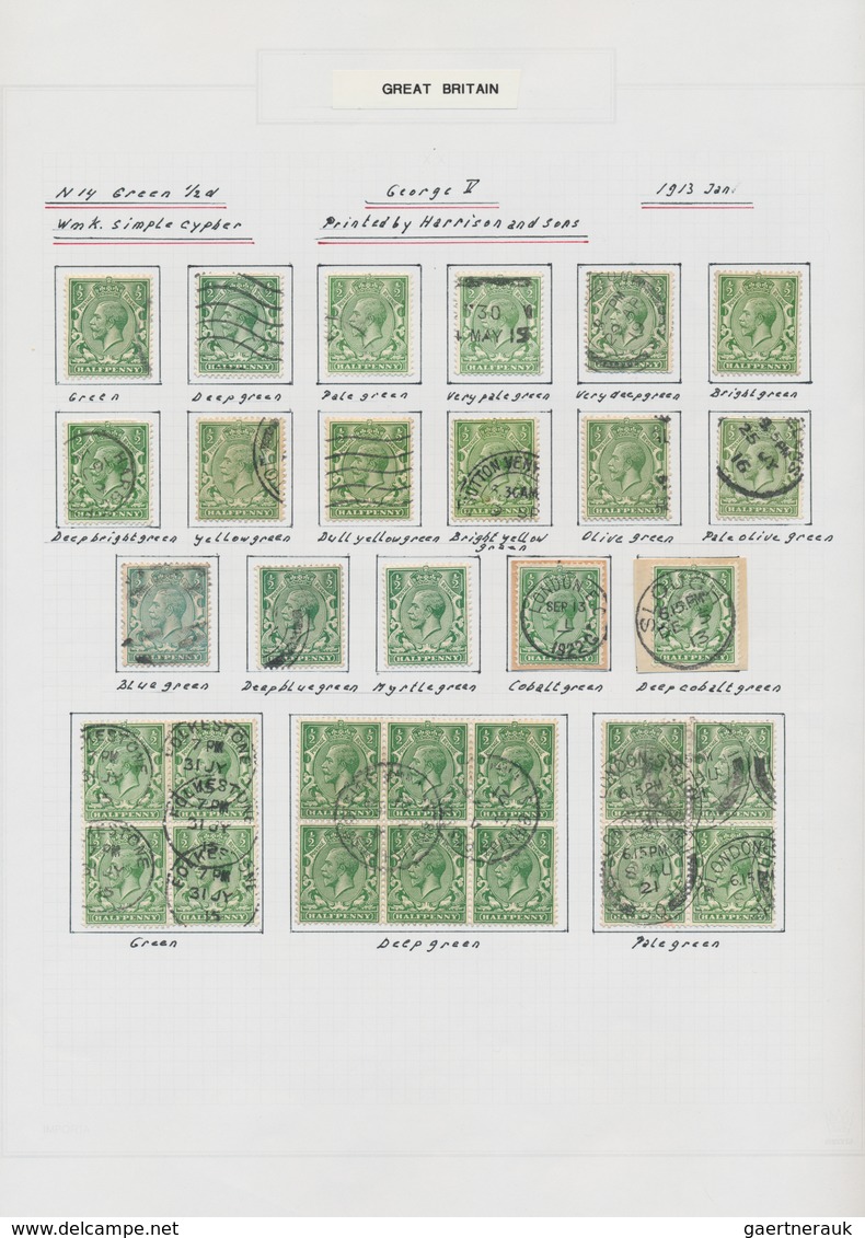 Großbritannien: 1911/1935, King George V., Excessively Specialised Collection Of More Than 1.000 Sta - Otros & Sin Clasificación