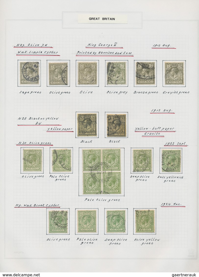 Großbritannien: 1911/1935, King George V., excessively specialised collection of more than 1.000 sta