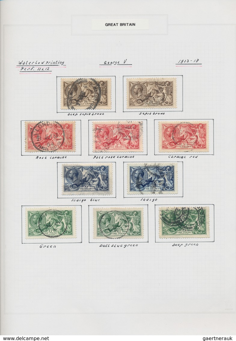 Großbritannien: 1913/1934, Seahorses, Specialised Collection Of 86 Stamps Of All Denomination Incl. - Otros & Sin Clasificación