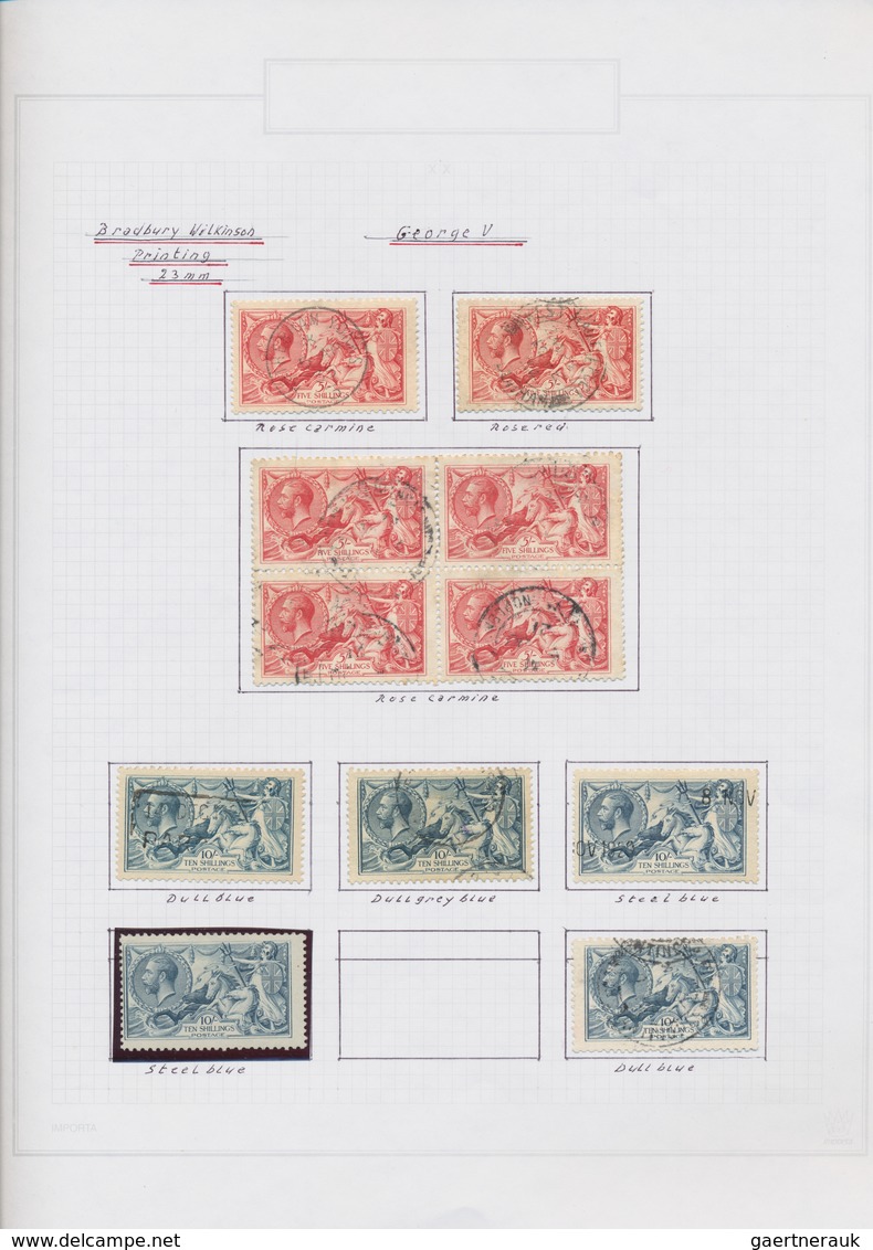 Großbritannien: 1913/1934, Seahorses, Specialised Collection Of 86 Stamps Of All Denomination Incl. - Autres & Non Classés
