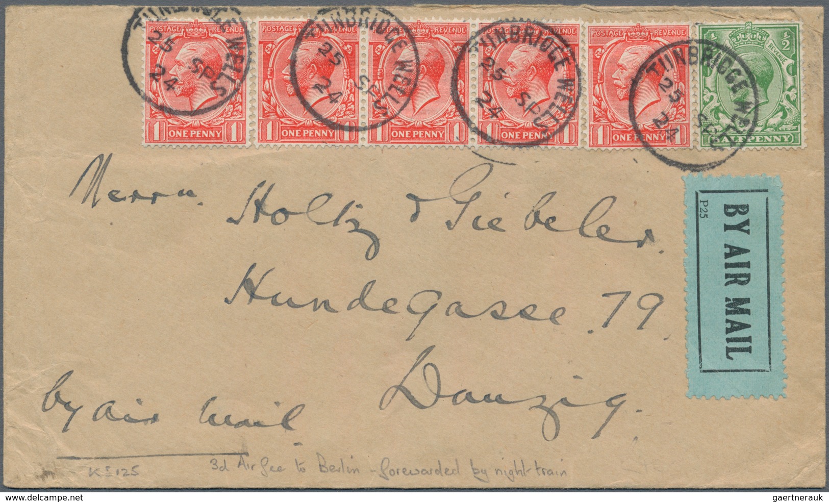 Großbritannien: 1923/1924, Four Interesting And Early Airmail Covers From Great Britain To Germany C - Andere & Zonder Classificatie