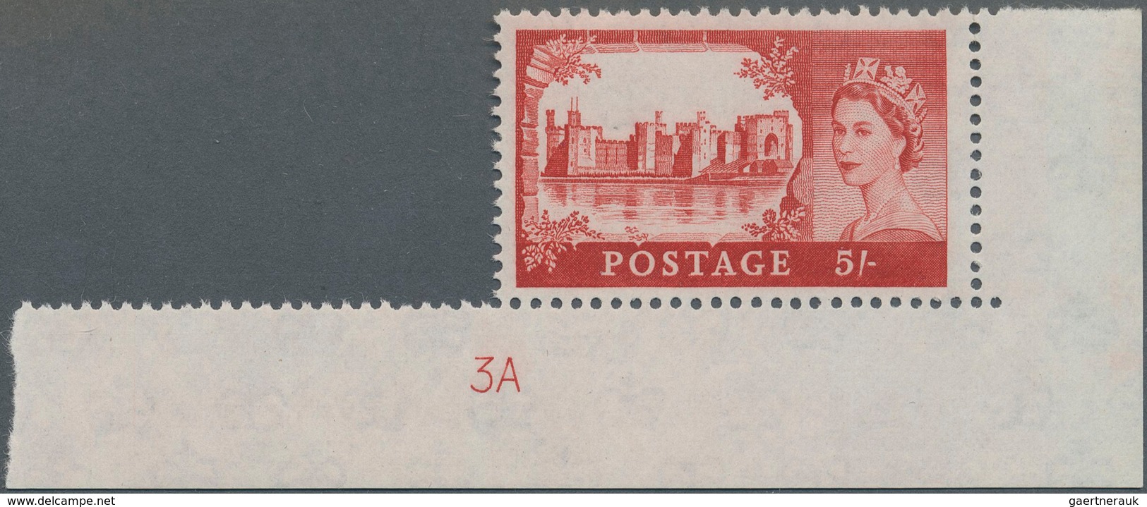 Großbritannien: 1955-58 Castles: Set Of Four Right Hand Corner Marginal Pairs Plus 5s. Corner Margin - Otros & Sin Clasificación