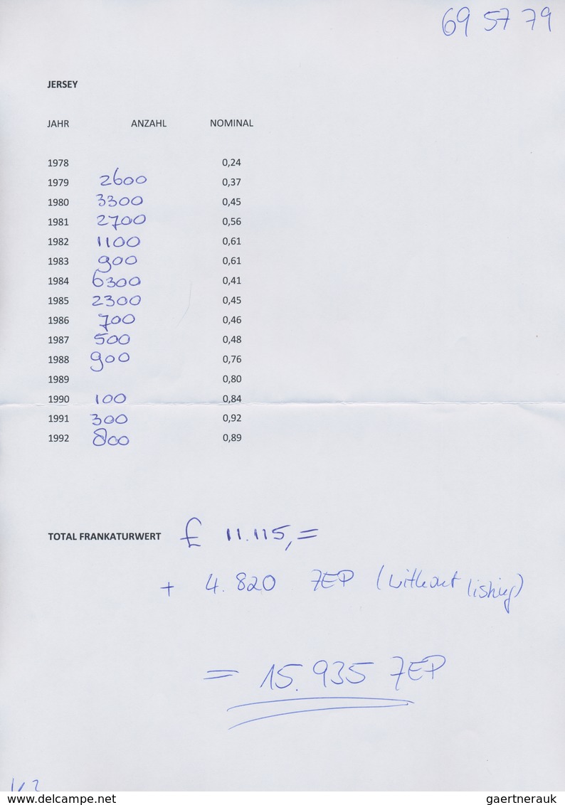 Großbritannien - Jersey: 1979/1992, Stock Of The Europa Issues, Complete Sets Mint Never Hinged. Lis - Jersey