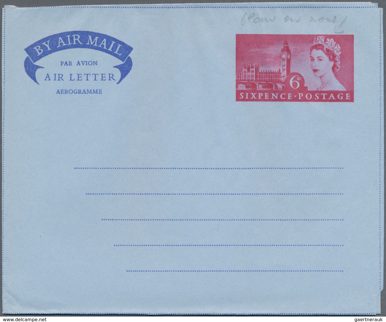 Großbritannien - Ganzsachen: 1953/60 34 Unused And Commercially Used Aerograms,6d House Of Parliamen - 1840 Mulready Envelopes & Lettersheets