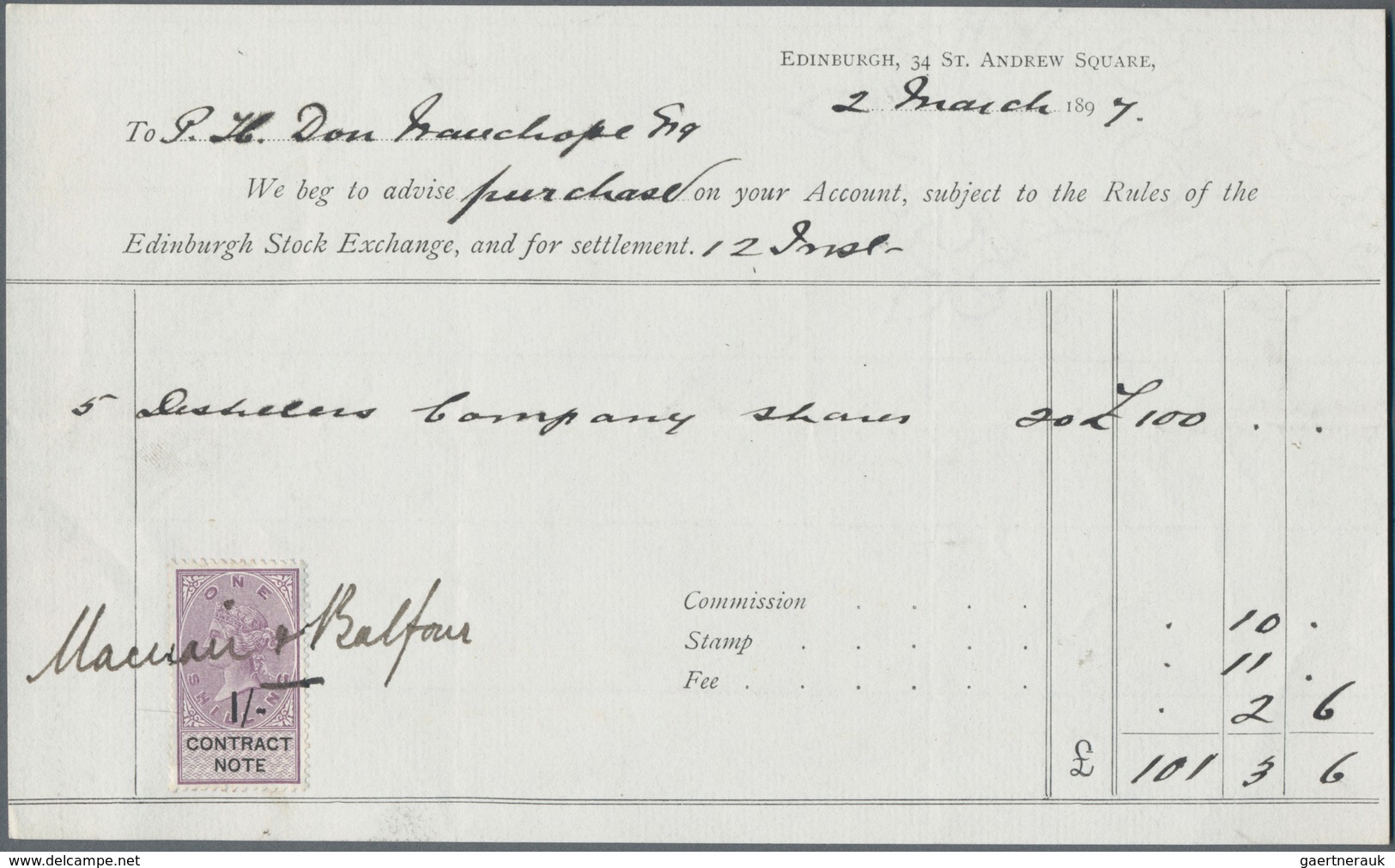 Großbritannien - Besonderheiten: 1888/1967, More Than 100 Sale And Purchase Contracts From Brikers F - Otros & Sin Clasificación