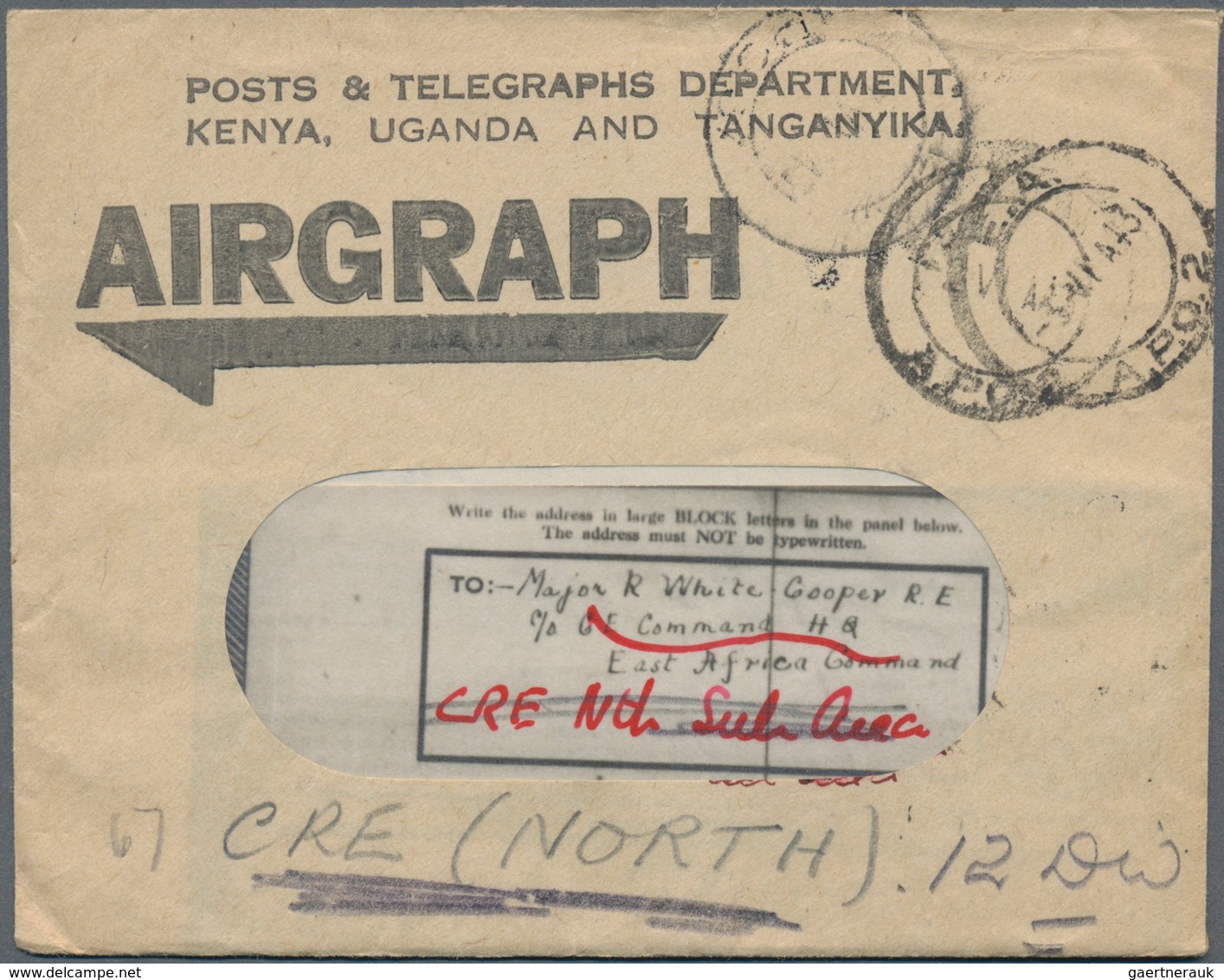 Großbritannien - Besonderheiten: 1941/69 Ca. 50 Items Covers, Airgraphs (very Scarce To East Africa! - Other & Unclassified