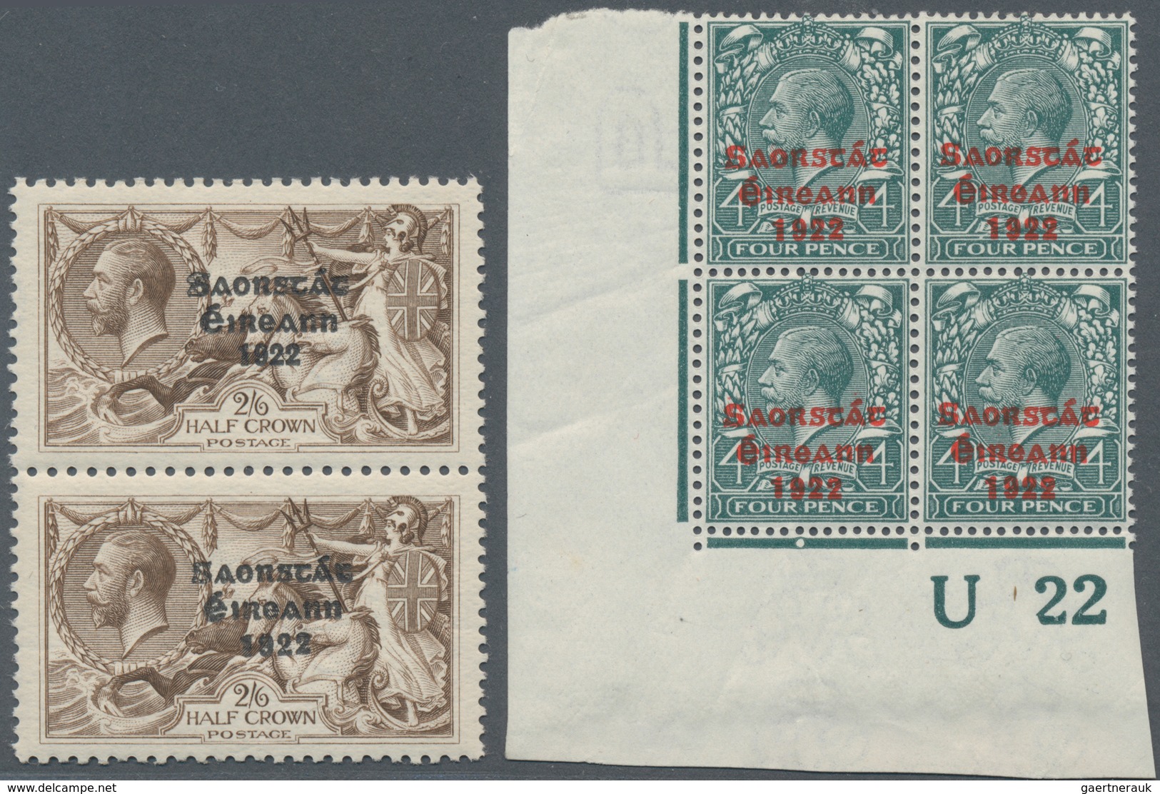 Irland: 1922/1971, Mint Assortment Of Varieties Incl. Proof PR9 Marginal Copy, T10d "banana Flaw" Wi - Lettres & Documents