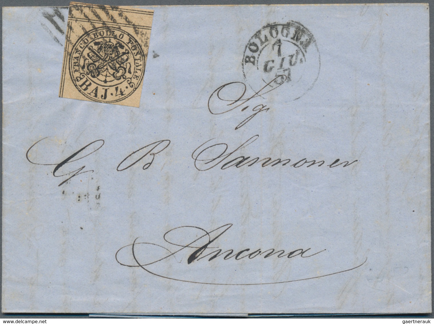 Altitalien: 1820's-1860's: Six Franked Letters, A "Cavallini" P/s Half Sheet And 13 Stamps, Includin - Verzamelingen