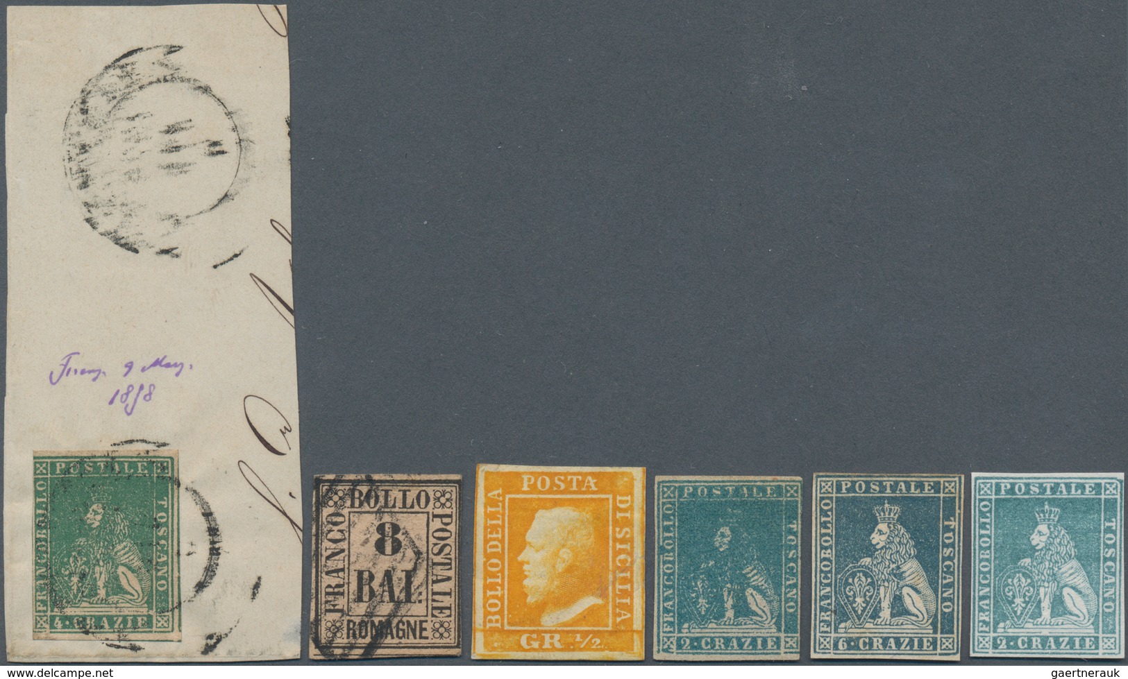 Altitalien: 1851-1862, Huge Stock Of Mint And Used Stamps Including Papal State 1 Scudo Mint Hinged - Collections