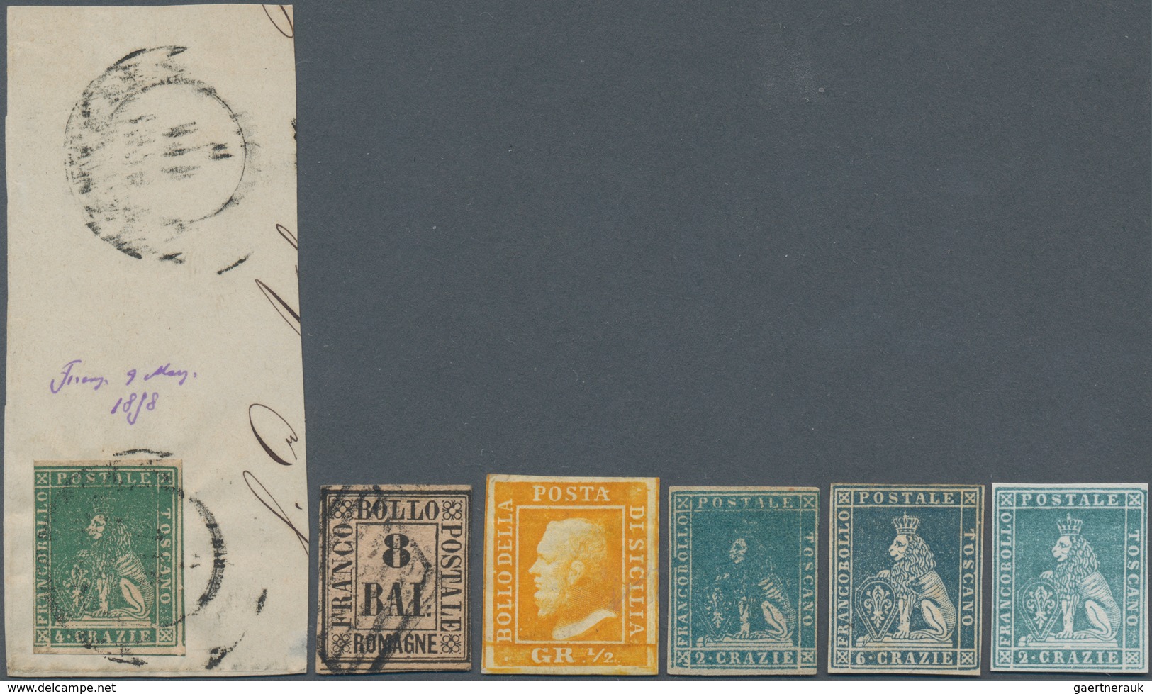 Altitalien: 1851-1862, Huge Stock Of Mint And Used Stamps Including Papal State 1 Scudo Mint Hinged - Verzamelingen