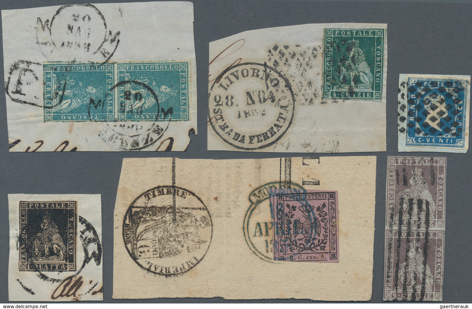 Altitalien: 1851-1862, Huge stock of mint and used stamps including Papal State 1 Scudo mint hinged