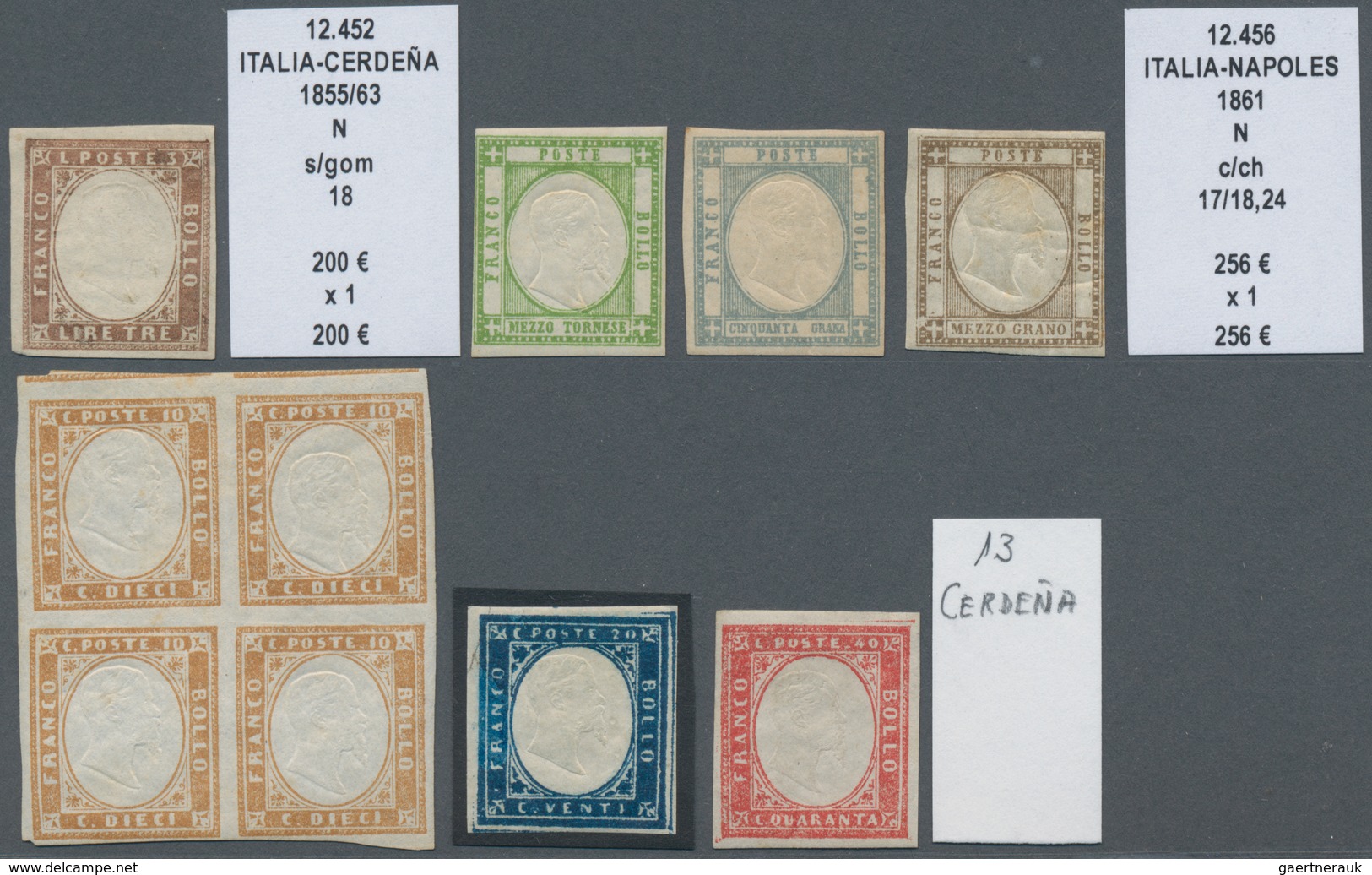 Altitalien: 1851-1862, Small Assembling Of 21 Mint Stamps Including Sicily, Sardinia, Modena, Parma, - Collections