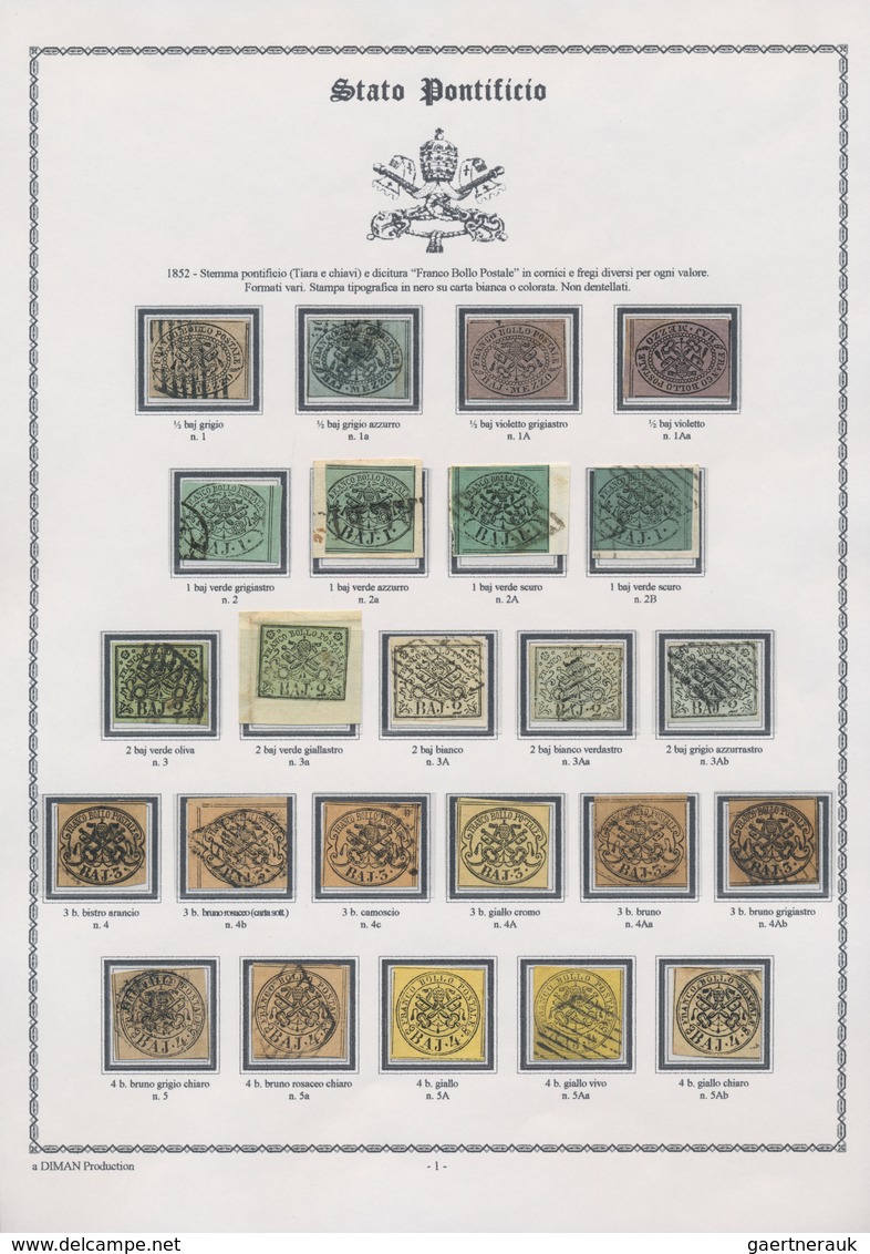 Italien - Altitalienische Staaten: Kirchenstaat: 1852/1868, Used And Mint Collection Of 77 Stamps On - Etats Pontificaux