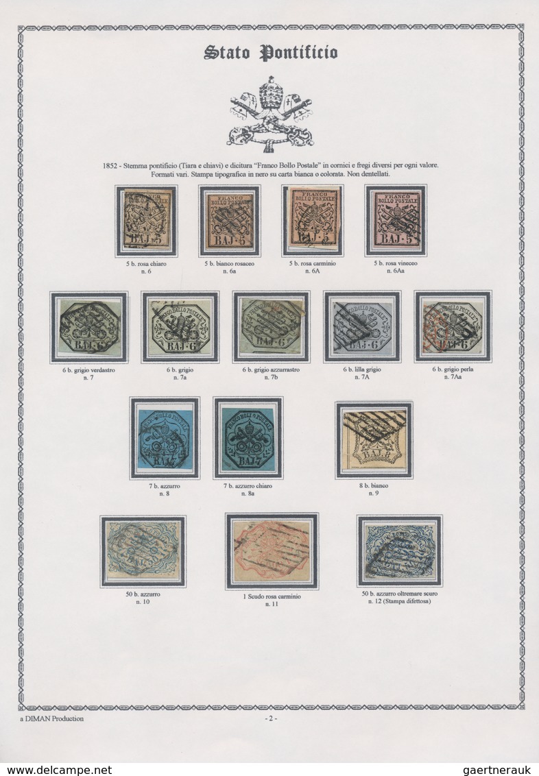 Italien - Altitalienische Staaten: Kirchenstaat: 1852/1868, Used And Mint Collection Of 77 Stamps On - Papal States