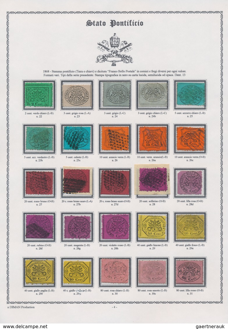 Italien - Altitalienische Staaten: Kirchenstaat: 1852/1868, Used And Mint Collection Of 77 Stamps On - Etats Pontificaux