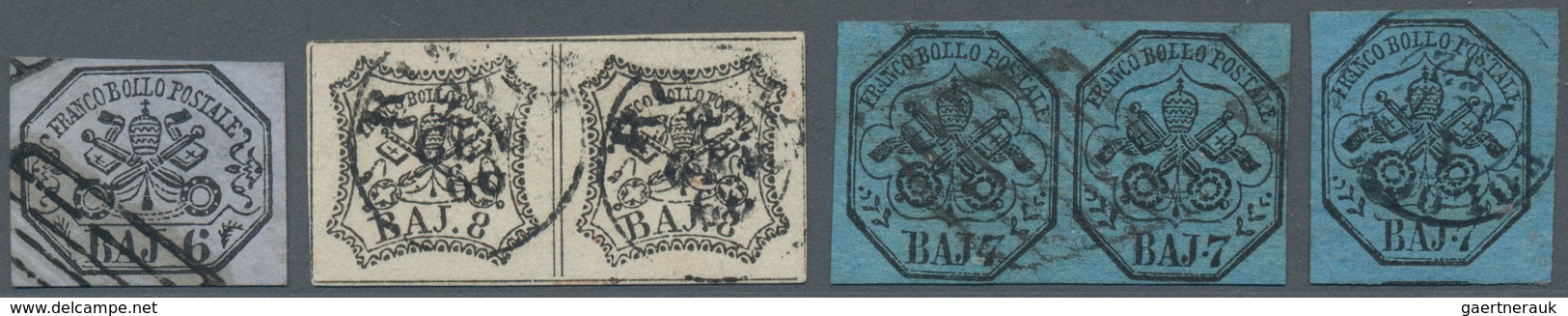 Italien - Altitalienische Staaten: Kirchenstaat: 1852-1862, Small Assembling Of 50 Used Stamps And T - Estados Pontificados