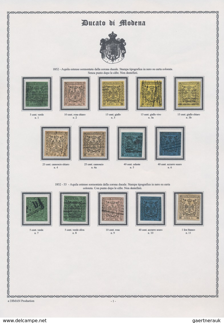 Italien - Altitalienische Staaten: Modena: 1852/1859, Mainly Used Collection Of 29 Stamps On Written - Modena