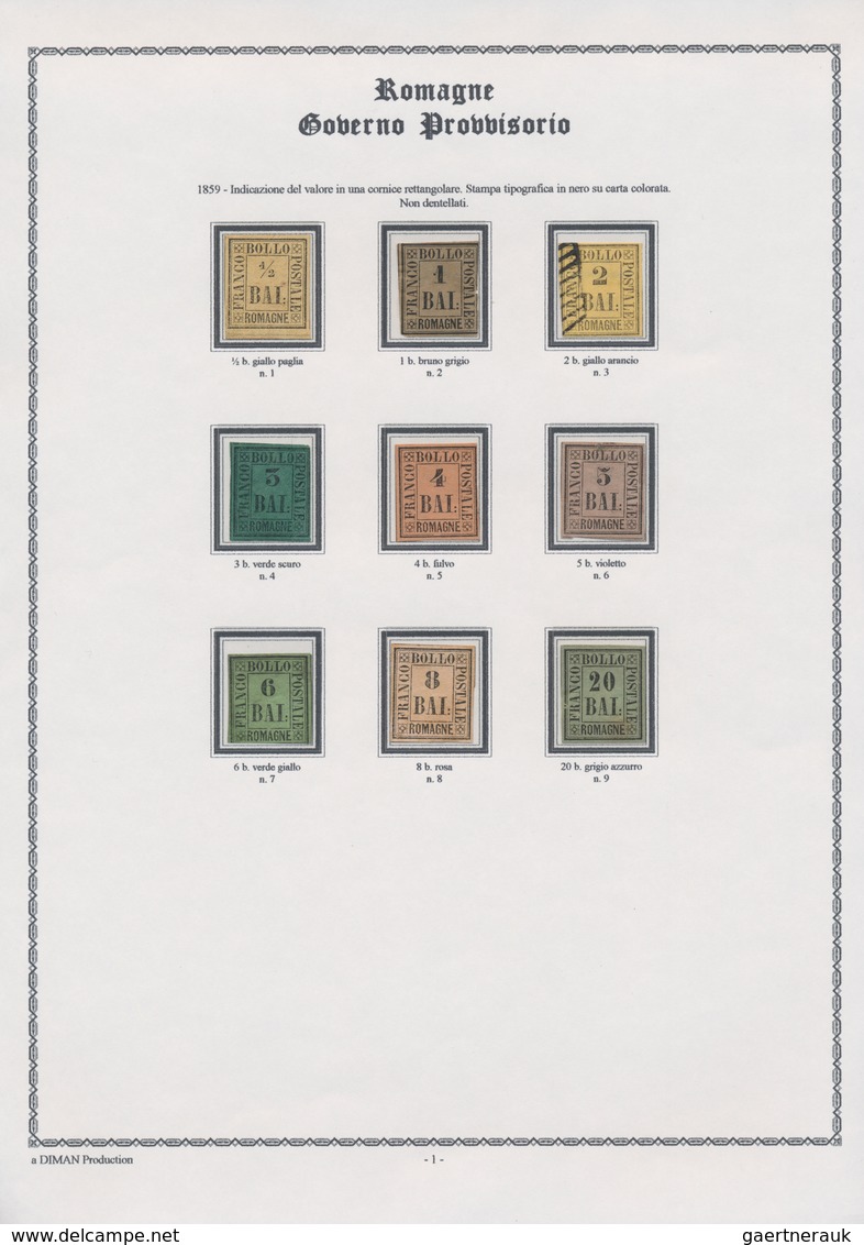 Italien - Altitalienische Staaten: Romagna: 1859, Mainly Mint Assortment Of Nine Stamps On Written U - Romagne