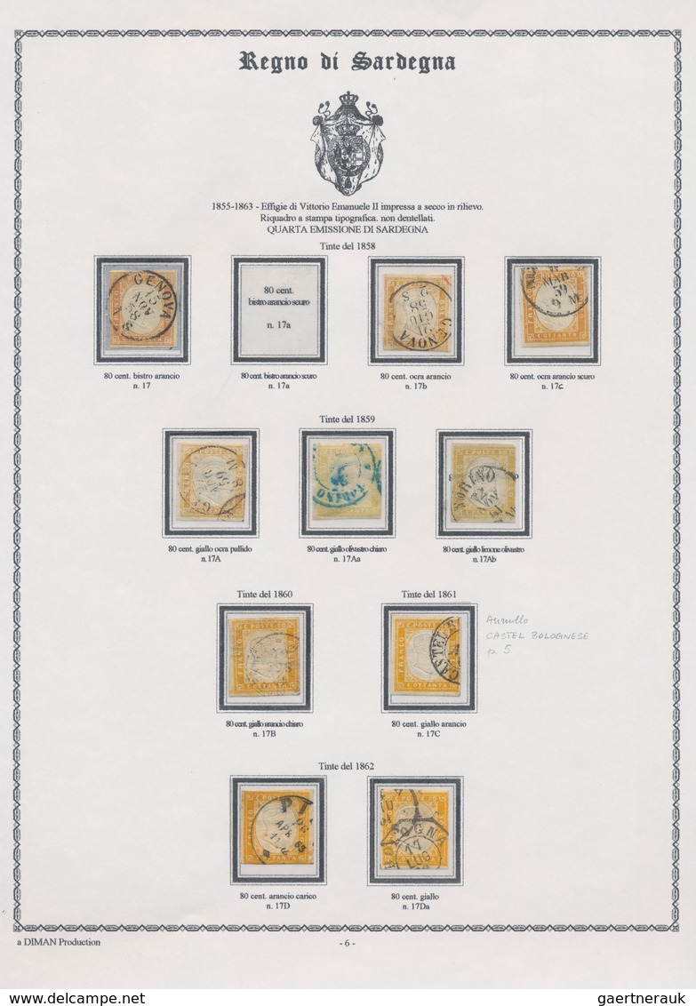 Italien - Altitalienische Staaten: Sardinien: 1851/1863, mainly used collection of 179 stamps on wri